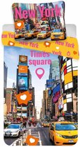 New York Times Square - Dekbedovertrek - Eenpersoons - 140 x 200 cm - Multi