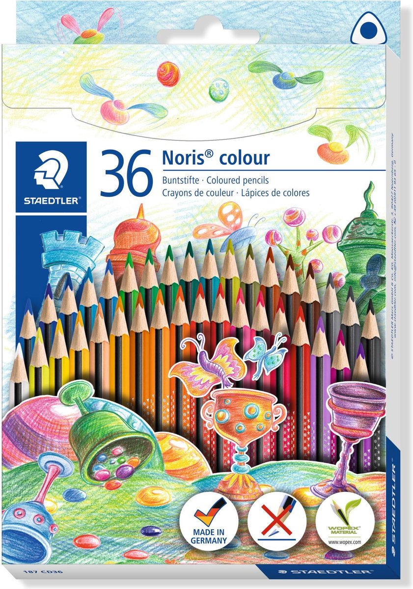 STAEDTLER Noris colour driekantig kleurpotlood - set 36 st