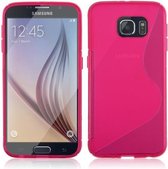 Samsung Galaxy S6 Edge Lederlook Flip Case hoesje Roze