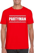 Partyman t-shirt rood heren 2XL