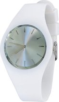 Fako® - Horloge - Siliconen - Ultra Deluxe - Wit - Zilver