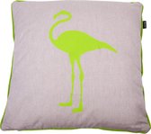In The Mood Melange Flamingo - Sierkussen - Lime -50x50 cm