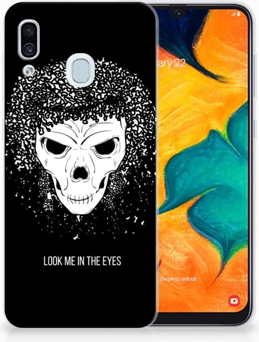 Silicone Back Case Samsung Galaxy A30 Skull Hair