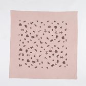 BORO*MINI hydrofiele doek XXL - Meekrap roze met print