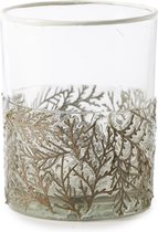 Riviera Maison - Juniperus Leaf Votive M - Waxinelichtjeshouder - Goud - Glas