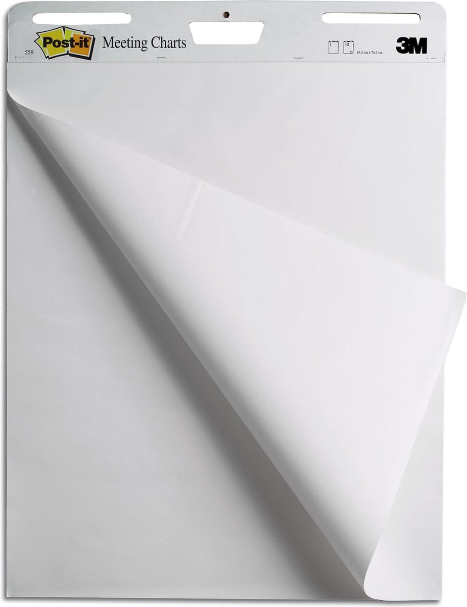 Post-it� Super Sticky zelfklevende Meeting Chart Wit 635 mm x 762 mm thumbnail 2