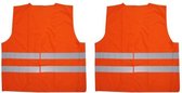 Duo Pack Fluorescerende Oranje Wegenbouw Veiligheidsvesten – 2 Stuks – One Size Fits All | Fluorescerend en Reflecterend | Veiligheidsvest | Veiligheidshesje | Wegwerkersvest | Werkkleding | Hesje voor Klussen | Veiligheid | Vest | Pech | BHV | Fluor