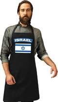 Israel vlag barbecueschort/ keukenschort zwart volwassenen