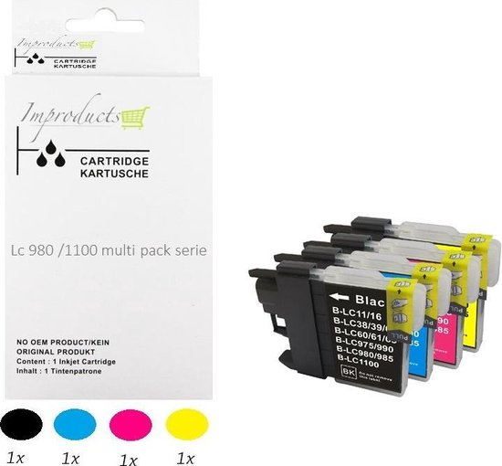 Improducts® Inkt cartridges - Alternatief Brother LC980 LC1100 / LC-980 LC-1100 set v4