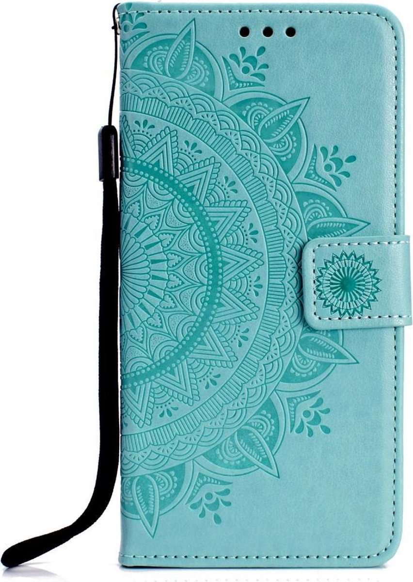 Bloemen & Vlinders Book Case - Geschikt voor Huawei P Smart 2019 / Honor 10 Lite Hoesje - Cyan