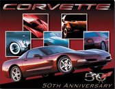 Wandbord - corvette 50th anniversary -30x40cm-