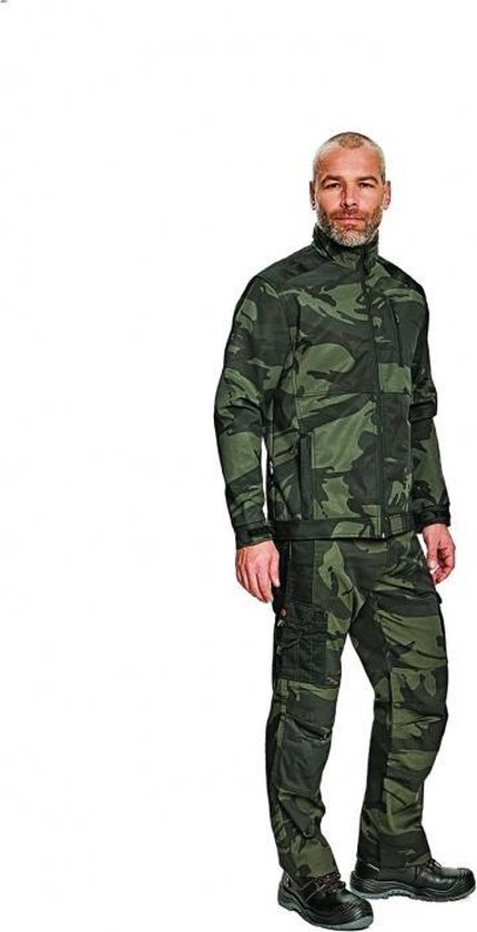 Camouflage softshell jack groen maat M