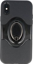Shield TPU Hoesje met Ring Houder voor iPhone X Zwart