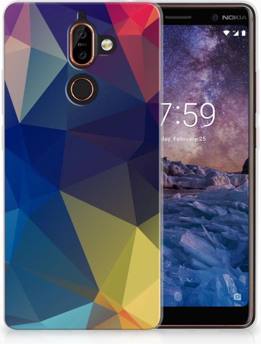 Nokia 7 Plus TPU Hoesje Polygon Dark