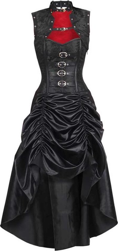 Vergelijkbaar Onderdrukker Verovering Attitude Corsets Lange korset jurk -4XL- Steampunk Zwart | bol.com