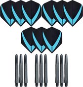 3 sets (9 stuks) Super Sterke – Aqua - Vista-X – darts flights – inclusief 3 sets (9 stuks) - medium - darts shafts - Cadeau