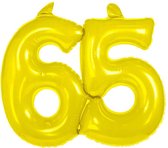 65 Jaar Opblaascijfer Geel