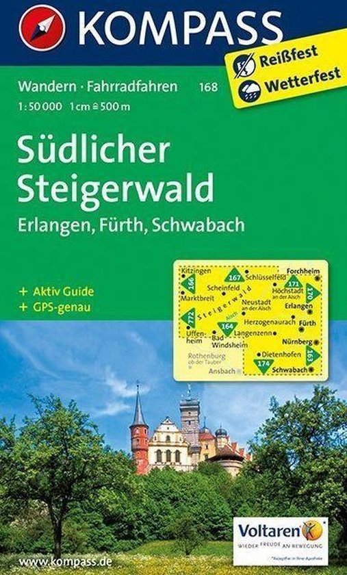 Kompass WK168 Südlicher Steigerwald, Erlangen, Fürth, Schw ... - cover