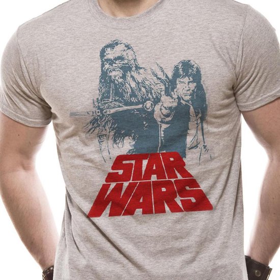 Snikken Bouwen op Comorama Star Wars Solo Chewie Retro Heren T-shirt S | bol.com