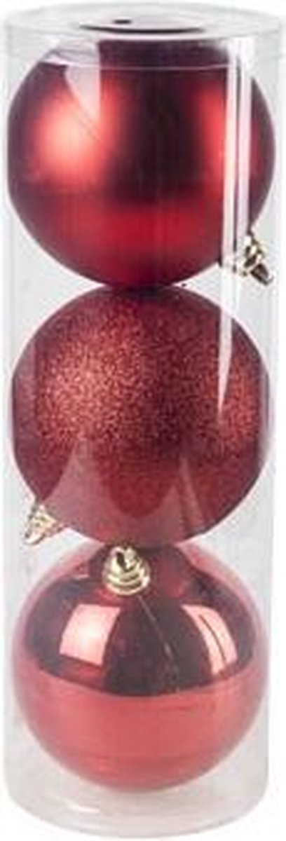 Cosy&Trendy XL Kerstbal rood - Ø 15 cm - Set-3