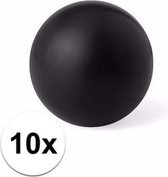 10 zwarte anti stressballetjes 6 cm