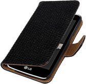 Mobieletelefoonhoesje.nl - LG K4 Hoesje Slang Bookstyle Zwart
