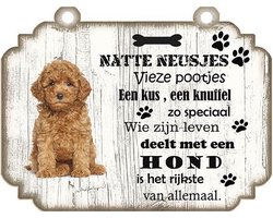 Spreukenbordje Hond: Poedel