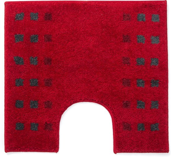 Casilin Brica - Antislip WC mat- Toilet mat met uitsparing - Rood - 60 x 55 cm