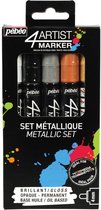 Pebeo - 4Artist Markers 4.0mm -  Metallic Kleuren - set 5 stuks