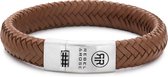 Rebel and Rose Absolutely Leather Braided Oval Khaki Armband  (Lengte: 18.00-19.50 cm) - groen