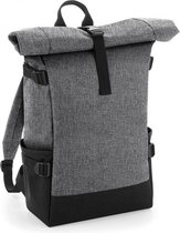 Block roll-top backpack, Kleur Grey Marl/ Black