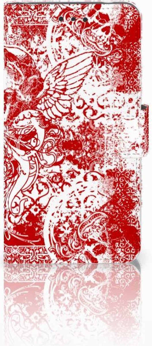 Telefoonhoesje met Naam Nokia 2 Angel Skull Rood