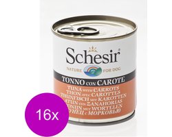 16x Schesir Hondenvoer Tonijn Wortel in Gelei 285 gr