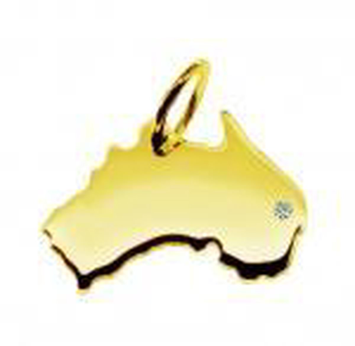 Zilveren en gouden landkaarthangers - Landkaart hanger Australië | Landen hanger voor je ketting | 14 Karaat goud - Met Keurmerk Stempel - Met echtheidscertificaat - In leuke cadeauverpakking - Moederdag