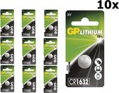 10 pièces (10 blister un 1er) GP CR1632 125mAh 3V Pile bouton au lithium