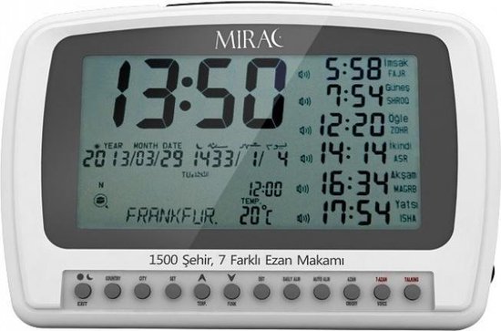 MIRAC AUTOMATISCHE EZAN AZAN Wandklok klok EZAN SAATI 2015