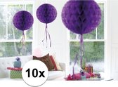 10x feestversiering decoratie bollen paars 30 cm