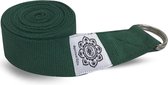 Katoenen yoga riem groen 250cm met D ring (1st)