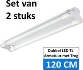 LED Buis  armatuur met Trog 120cm - Dubbel | Set van 2