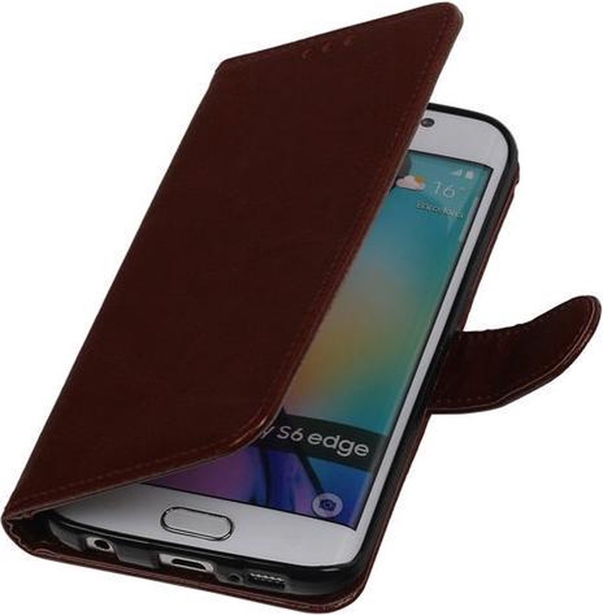 Bruin Smartphone TPU Booktype Samsung Galaxy S6 Edge Wallet Cover Hoesje