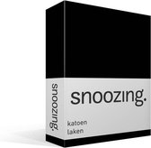 Snoozing - Laken - Katoen - Lits-jumeaux - 240x260 cm - Zwart