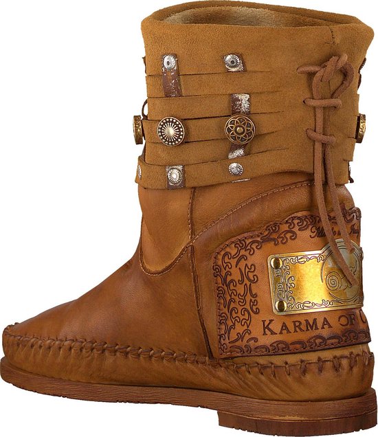 Karma of Charme Dames Enkellaarsjes Moon - Cognac - Maat 35 | Bestel nu!