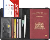 Luxe style RFID Paspoort hoesje Anti Skim / Paspoorthouder Zwart