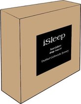 iSleep Dubbel Jersey Hoeslaken - Eenpersoons - 90/100x220 cm - Zand
