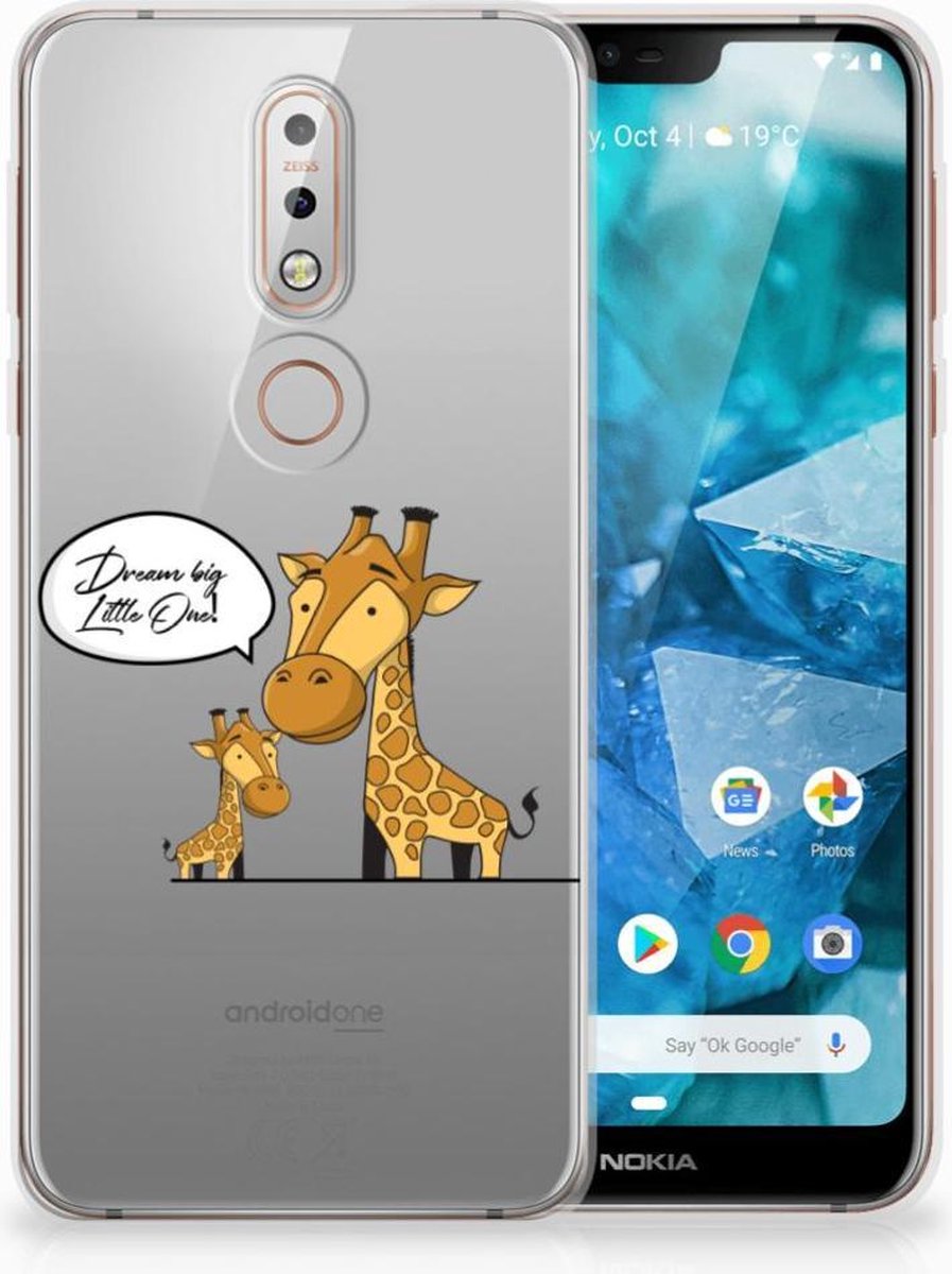 Nokia 7.1 Telefoonhoesje met Naam Giraffe
