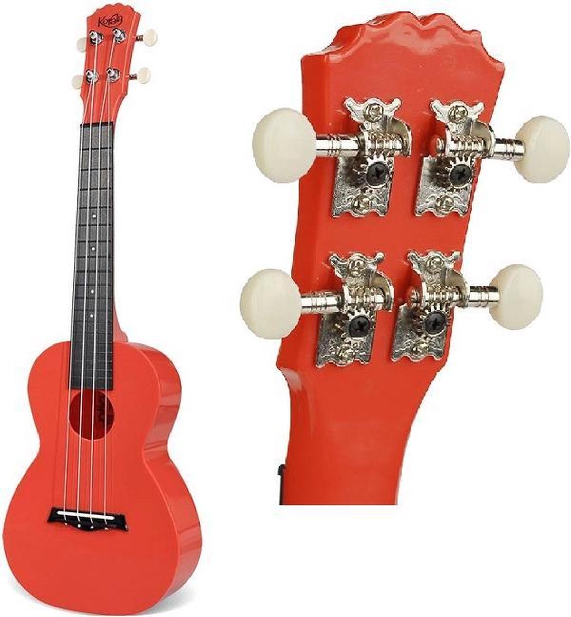 Concert ukelele - Korala PUC-20 - Polycarbonaat Body - Akoestische Kamers - Rood