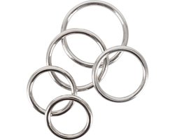 Bad Kitty – 5 Delig RVS Penis Ringen Set voor de Perfecte Cock Training - Zilver