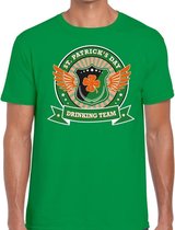 Groen St. Patricks day drinking team t-shirt heren M