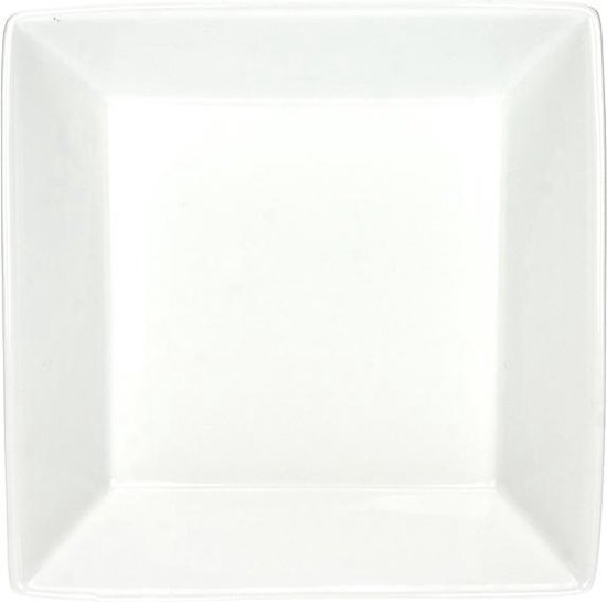 Versnipperd stortbui borduurwerk Cosy & Trendy Napoli White Diep Bord - Vierkant - 17.5 cm x 17.5 cm - Set-6  | bol.com