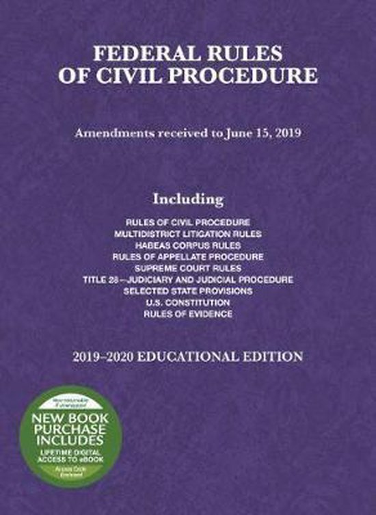 Federal Rules of Civil Procedure, Educational Edition, 20192020